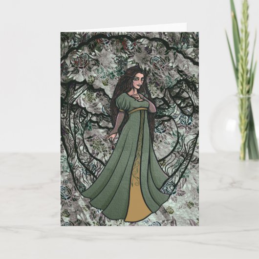 Carte Sorcière verte nature druide Goddess Woods (Devant)