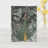 Carte Sorcière verte nature druide Goddess Woods (Fleur jaune)