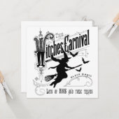 Carte Sorcière vintage d'Halloween (Devant/Arrière en situation)