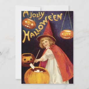 Carte Sorcière vintage joyeuse d'Halloween par Ellen Cla