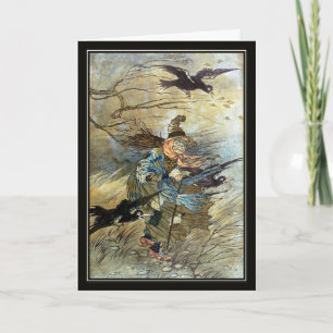 Carte Sorcière vintage par Charles Folkard