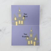 Carte Sorcière volante dans la nuit d'Halloween (Intérieur)