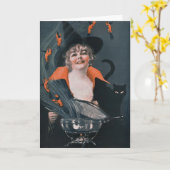 Carte Sorcières vintages brasser avec des homards (Fleur jaune)