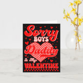 Carte Sorry Boys Daddy Is My Valentine Checked Heart Gir (Fleur jaune)
