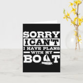 Carte Sorry can't have plans with boat funny boating (Fleur jaune)