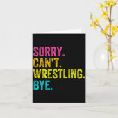 Carte Sorry Can't Wrestling Bye Teacher Student Funny Wr (Fleur jaune)