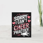 Carte Sorry I Can't I Have Cheer Practice Cheerleader (Devant)