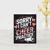 Carte Sorry I Can't I Have Cheer Practice Cheerleader (Fleur jaune)