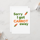 Carte Sorry I Got Carrot Away (Devant/Arrière en situation)