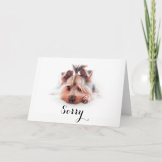 Carte Sorry Love Yorkies (5" x 7"), white envelopes Card
