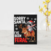 Carte Sorry Santa I've Been Feral Christmas Holiday Recc (Fleur jaune)