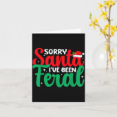 Carte Sorry Santa I've Been Feral Funny Retro Christmas (Fleur jaune)