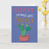 Carte Sorry Things Are Prickly Cactus Get Well (Fleur jaune)
