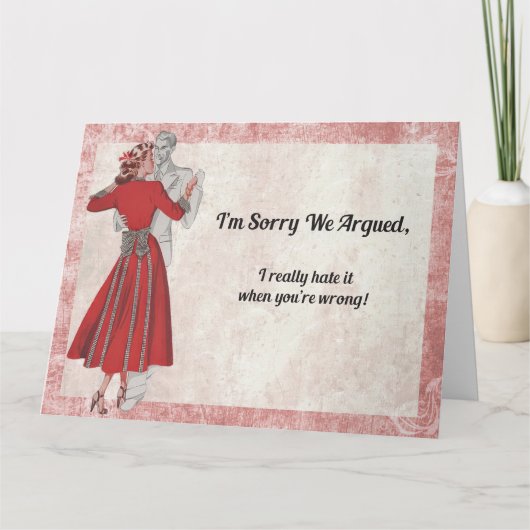 Carte Sorry We Argued (Devant)
