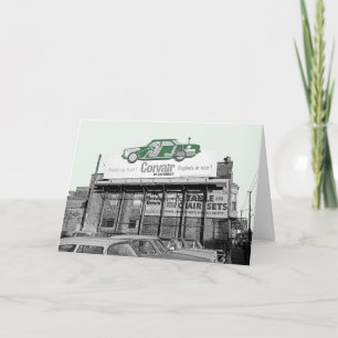Carte Sort vintage de voiture de panneau-réclame de