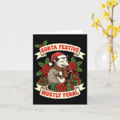 Carte Sorta Festive Mostly Feral Ossum Funny Christmas H (Fleur jaune)