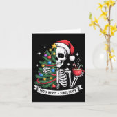 Carte Sorta Merry Sorta Y Santa Skeleton Cocoa Christmas (Fleur jaune)
