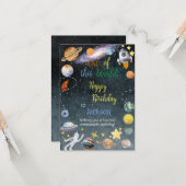 Carte Sortez de ce monde l'aventure heureux anniversaire (Devant/Arrière en situation)