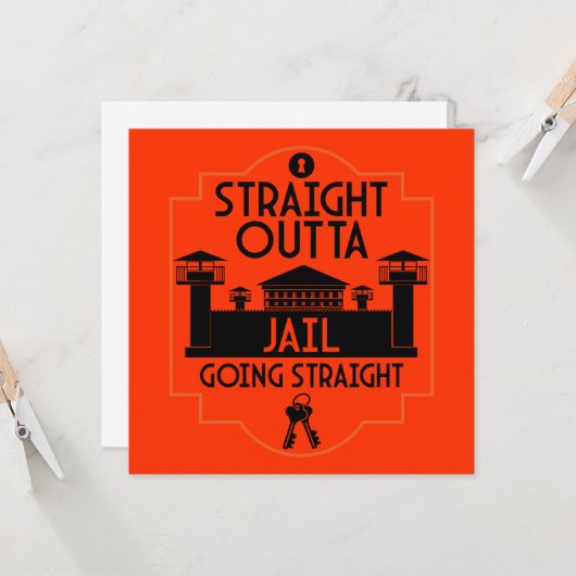 Carte Sortez De Prison Libération Cadeau (Devant/Arrière en situation)