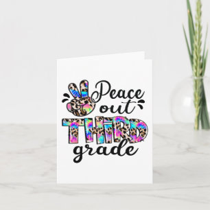 Carte Sortie 3e année Tie Dye Journée dernière heureuse