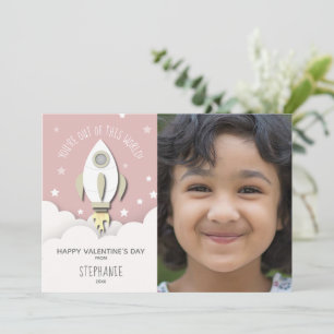 Carte Sortie de ce monde roquette rose Valentine Photo