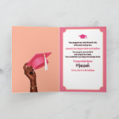 Carte Sortir Avec Mention Honorable Fille Diplômée Rose (Intérieur)