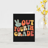 Carte Sortir de quatrième Groovy Dernier Jour d'école 4e (Fleur jaune)