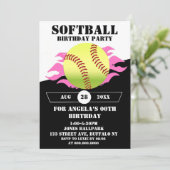 Carte Sotball rose Feu d'anniversaire (Debout devant)