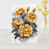 Carte Souci - Fleurs à l'aquarelle (Fleur jaune)