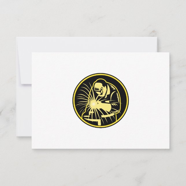 Carte Souder Avec Soudure Viseur Torche Retro (Devant)