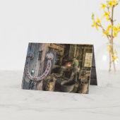 Carte Souder Vintage forgeron fer à cheval (Fleur jaune)