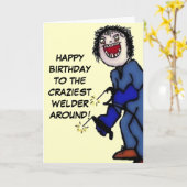 Carte Soudeuse folle de joyeux anniversaire (Fleur jaune)