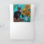 Carte SOUFFLE AVEC CHAT NOIR / Fête des mères (Intérieur)