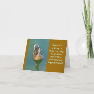 CARTE "SOUFFLE DE CANARD DANS L'EAU / MASCULINE ANNIVERS