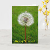 Carte Souffle de pissenlit, joyeux anniversaire ! (Fleur jaune)
