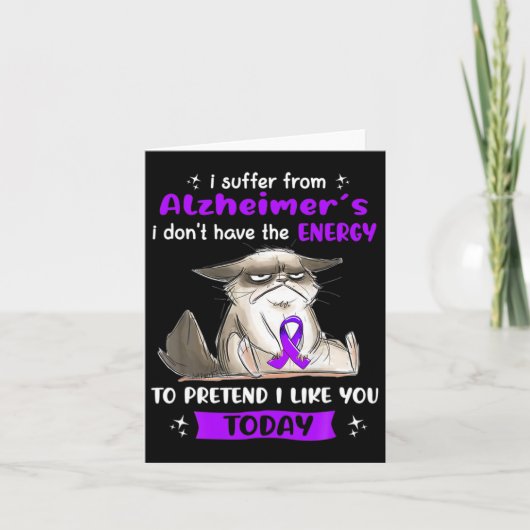 Carte Souffre De Alzheimer S Sensibilisation Fun Chat (Devant)
