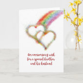 Carte Souhait anniversaire pour frère et son mari (Fleur jaune)