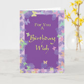 Carte Souhait d'anniversaire (Fleur jaune)