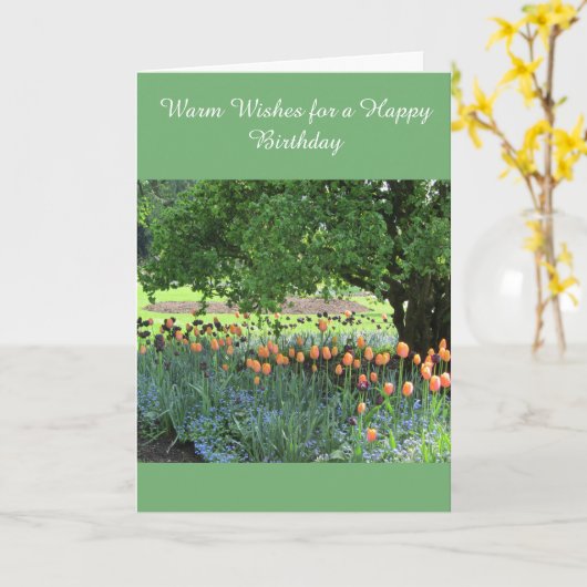 Carte Souhait d'anniversaire de correction de tulipe (Fleur jaune)