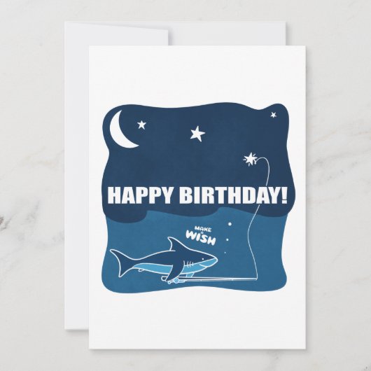 Carte Souhait d'anniversaire de requin (Devant)