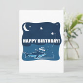 Carte Souhait d'anniversaire de requin (Debout devant)