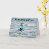 CARTE SOUHAIT D'ANNIVERSAIRE DU SURFER (Fleur jaune)