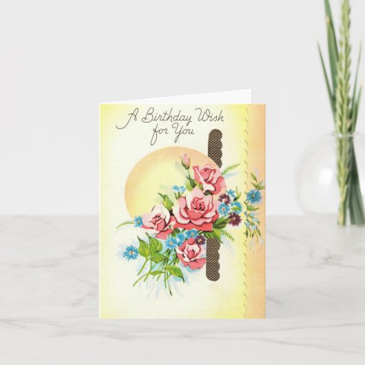Carte Souhait d'anniversaire vintage (Devant)