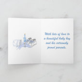 Carte Souhait de baptême de garçons (Intérieur)
