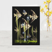 Carte Souhait de poissons d'ange - salutations (Fleur jaune)