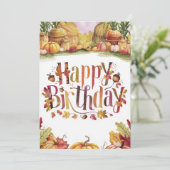 Carte Souhait de rêve Automne automne heureux Anniversai (Debout devant)