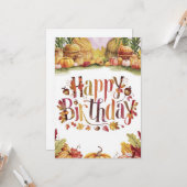 Carte Souhait de rêve Automne automne heureux Anniversai (Devant/Arrière en situation)