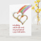 Carte Souhait gai d'anniversaire pour le mari, (Fleur jaune)