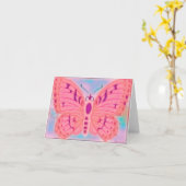 Carte Souhaite BLANC Papillon (Fleur jaune)