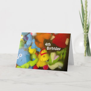 Carte SOUHAITE UN "4ème ANNIVERSAIRE" AMUSANT
